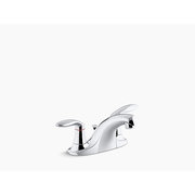 Kohler 2-Hndl Centerset Bathroom Sink Faucet W/ Metal Pop-Up Drain & Lift Rod 15241-4RA-CP